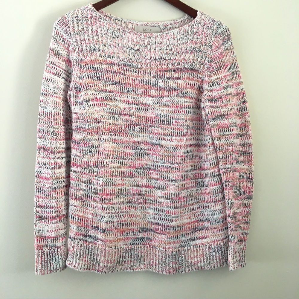 LOFT Chunky Knit Marled Sweater | Size Medium